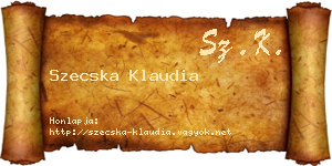 Szecska Klaudia névjegykártya
