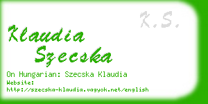 klaudia szecska business card